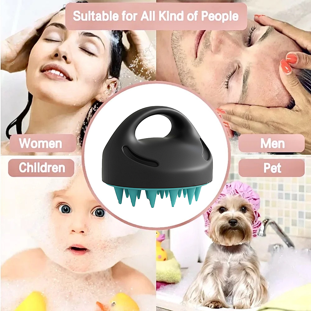 Custom Hair Shampoo Brush - Ideal Silicone Scalp Massager with Self - Cleaning Feature