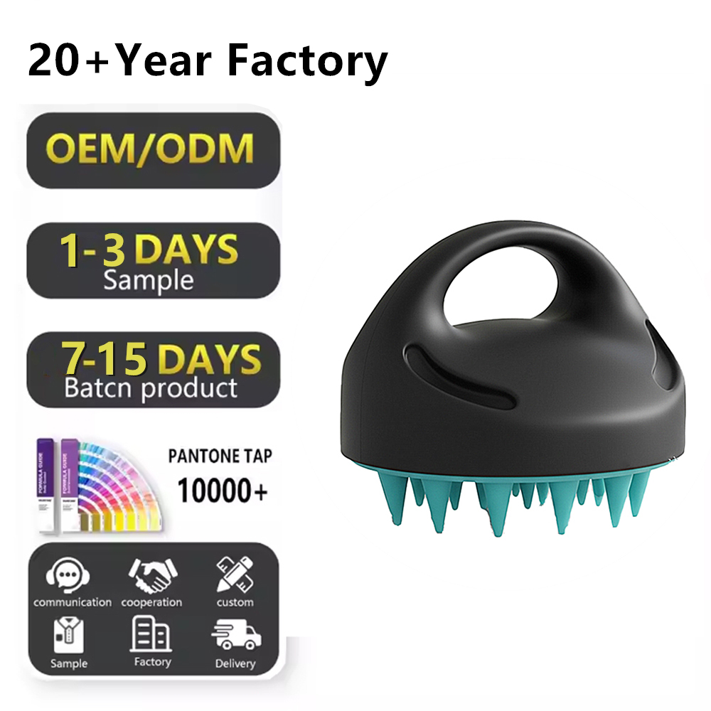 Custom Hair Shampoo Brush - Ideal Silicone Scalp Massager with Self - Cleaning Feature